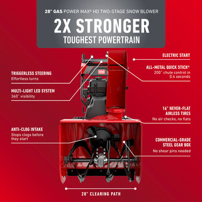 Toro 28'' Power Max HD 828 Gas Snow Blower (39961)